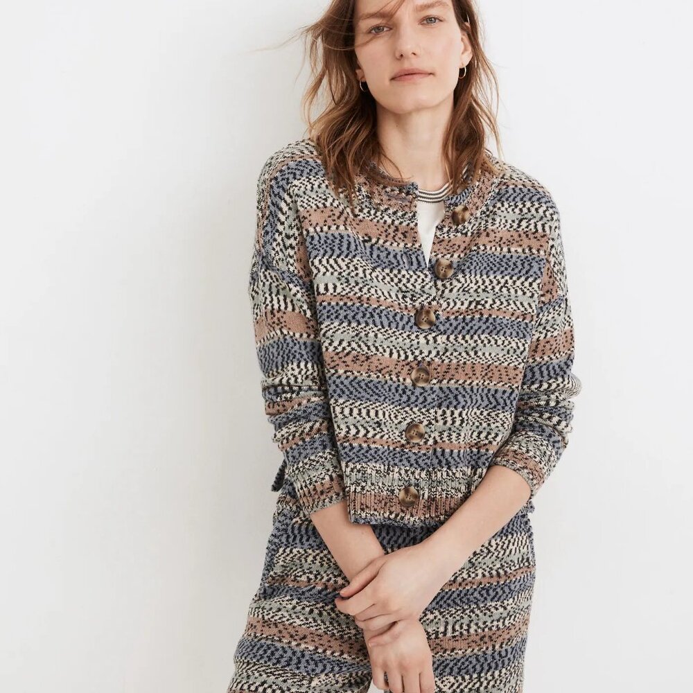 Broadway Cardigan Sweater in Stripe (Size M.)